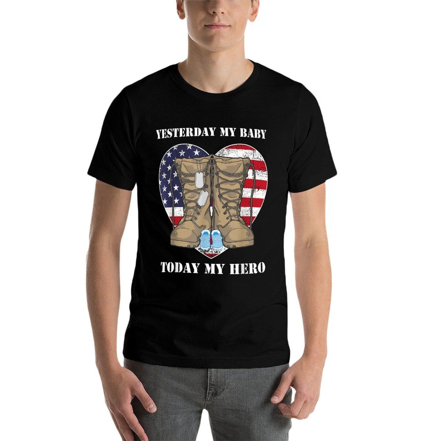 Yesterday My Baby Today My Hero Proud Military Parents Mom  Lightweight T-Shirt
