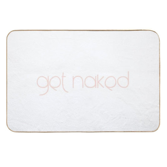 Get Naked Funny Bathroom Graphic  Easy To Clean Bath Mat