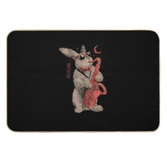Jazz Bunny - Music Rabbit Saxophone  Long-Lasting Bath Mat