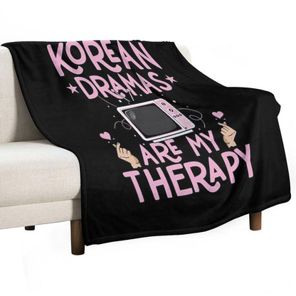 Korean Dramas Are My Therapy Shirt, K-Drama Fan Shirt, K-Drama Addict Shirt, Korean Drama Lover Shirt, Korea Oppa Shirt, K Drama Durable Throw Blanket