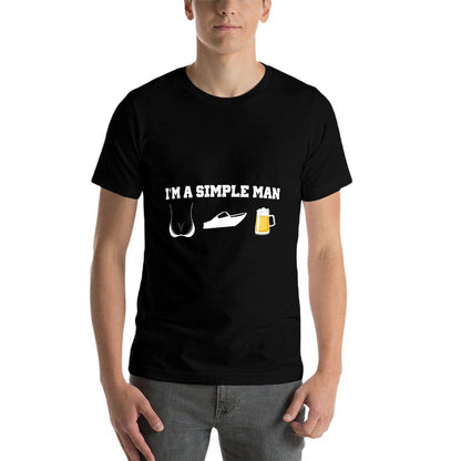 Im A Simple Man Beer Boobs Boats  Trendy Pattern T-Shirt