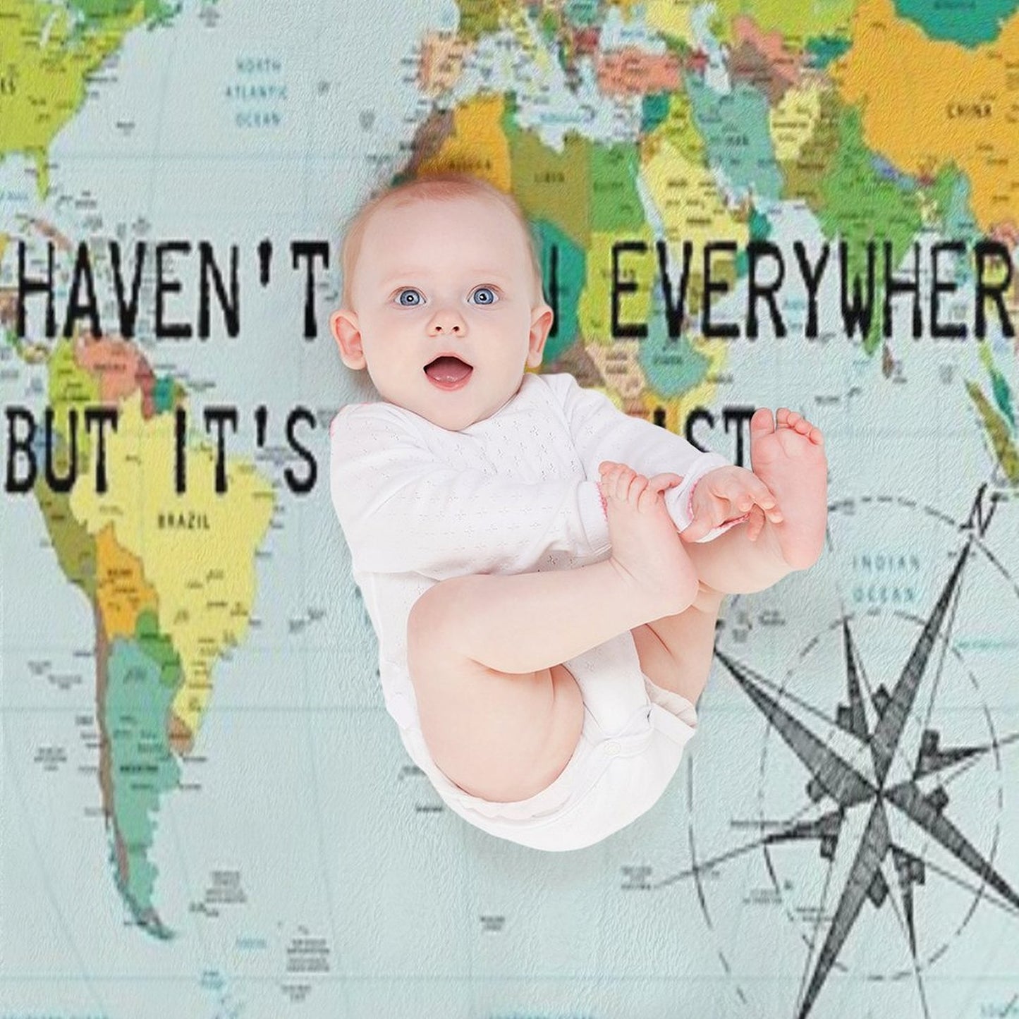 I Haven't Been Everywhere But It's on My List - Travel Quote Velvety-soft Throw Blanket