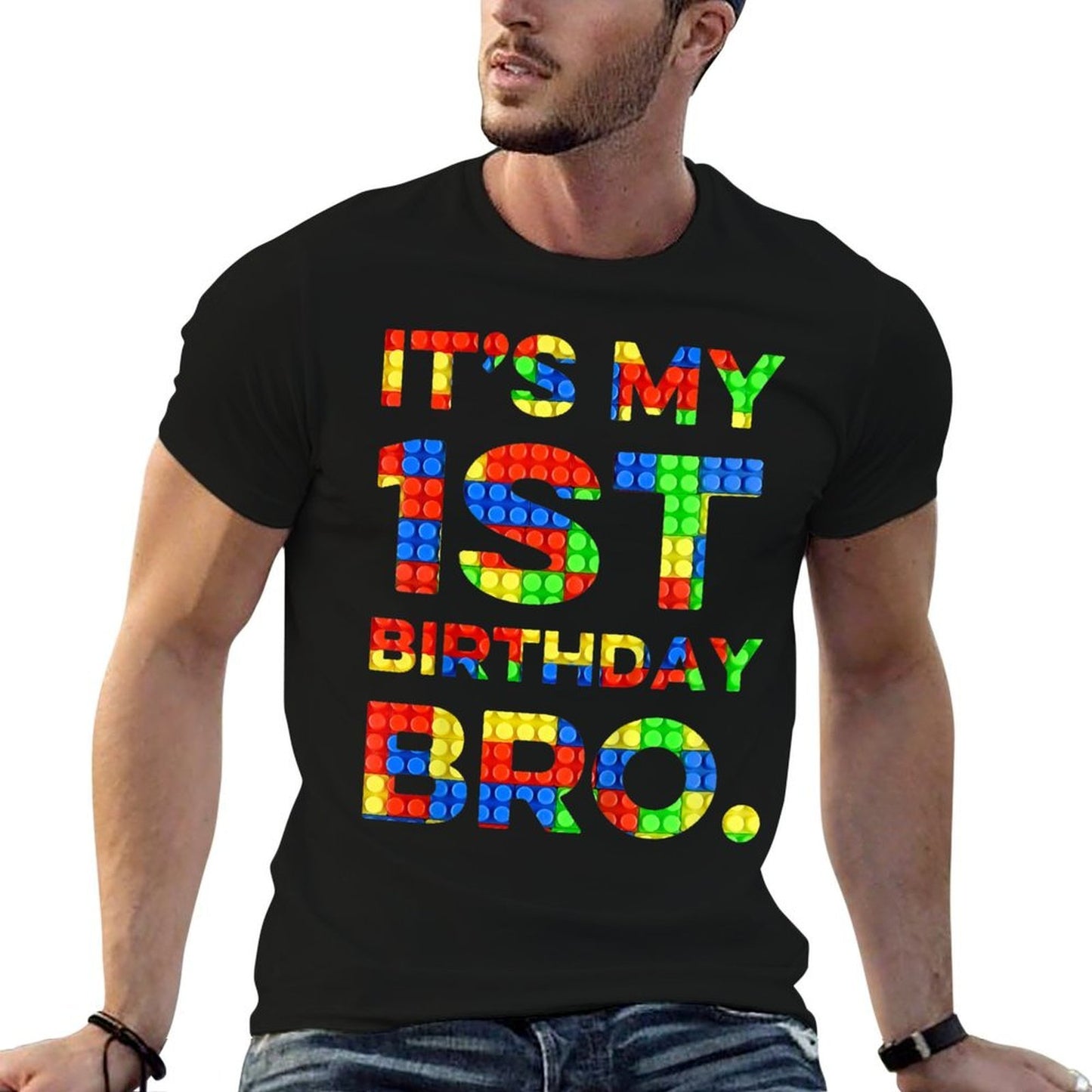 Kids Kids Cute 1st Birthday Shirt 1 Year Old Block Building Boys  Quick-drying T-Shirt