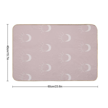 Cute Sun And Moon Design Boho Aesthetic In Muted Colors Gray Pink  Versatile Bath Mat