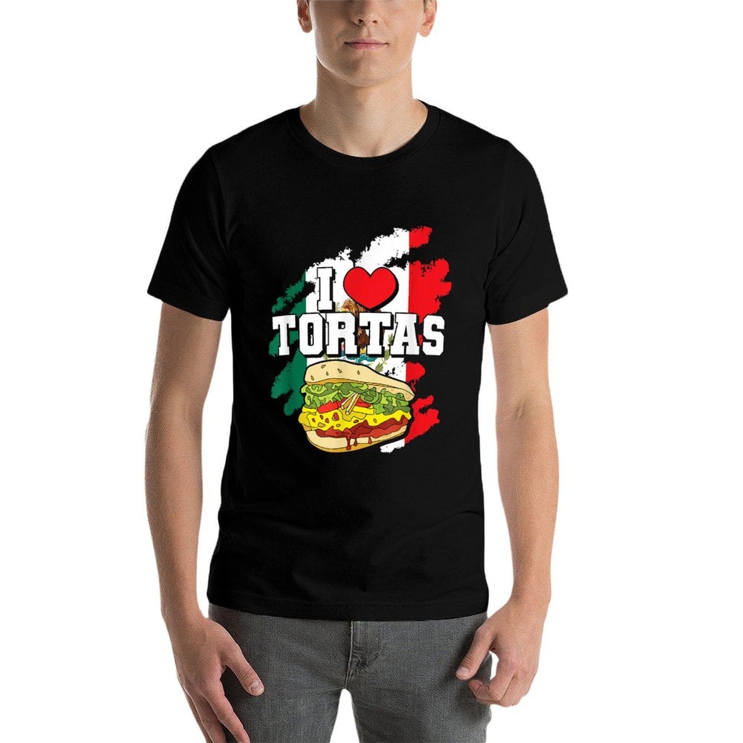 Mexican Sandwich Lover Mexico Food Foodie I Love Tortas  Rolled Sleeves T-Shirt