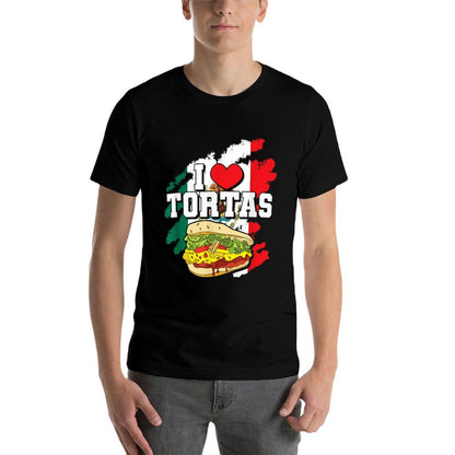 Mexican Sandwich Lover Mexico Food Foodie I Love Tortas  Rolled Sleeves T-Shirt