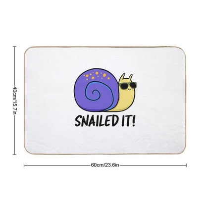 Snailed It Funny Snail Puns  Pet-Safe Bath Mat