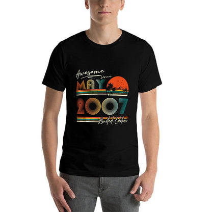 Awesome Since May 2007 Vintage Retro 18th Birthday Boys Girl  Affordable Price T-Shirt