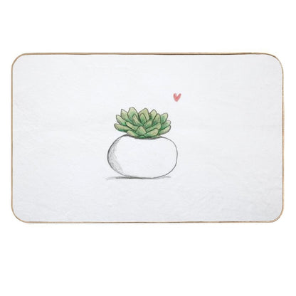 Succulent in Plump White Planter  Slip-Resistant Bath Mat
