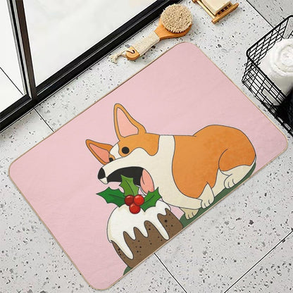 Christmas Corgi  Rapid-Drying Bath Mat