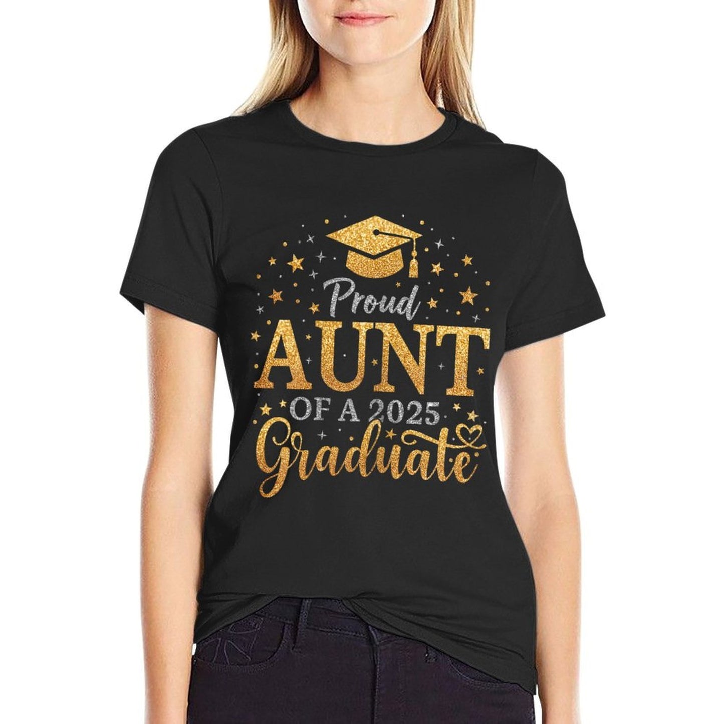 Funny Senior Proud Aunt of A Class of 2025 Graduate  Slim-fit Cut T-Shirt