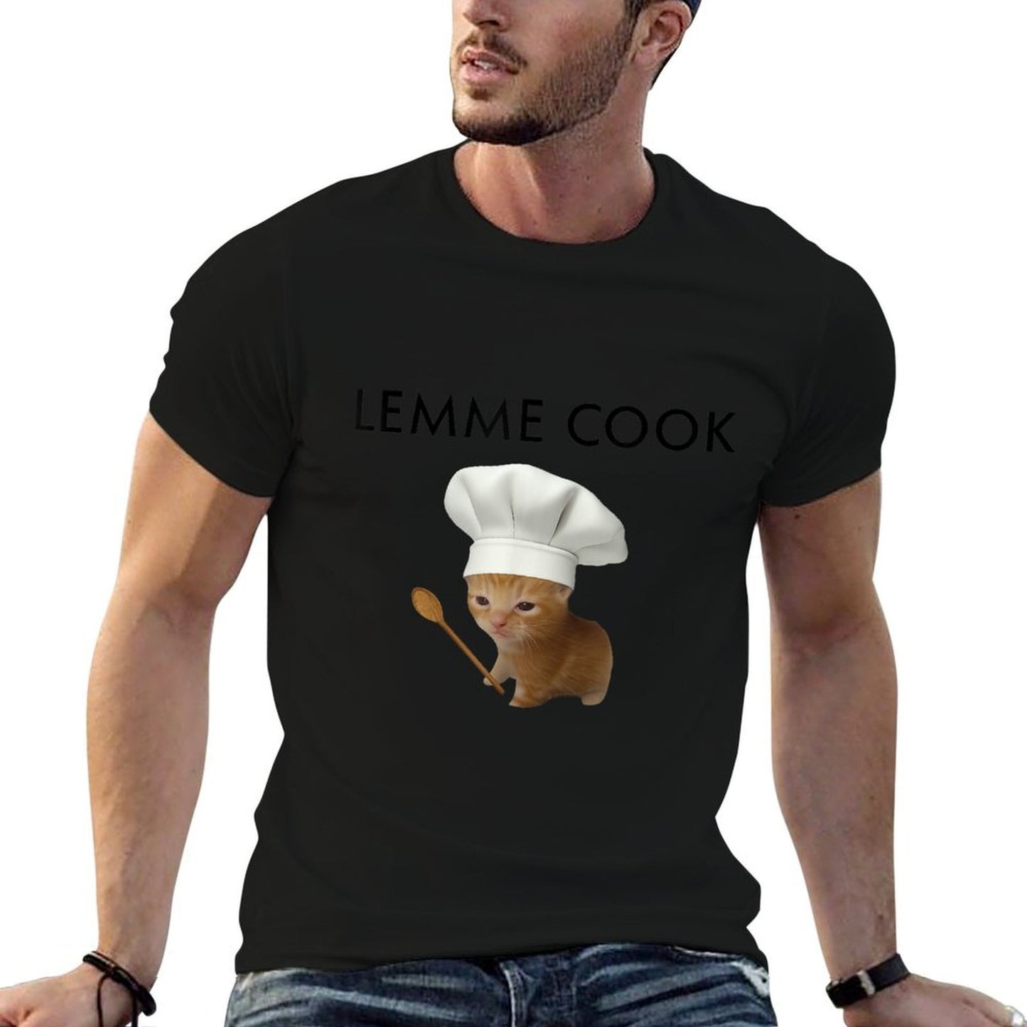 Funny Cooking Cat Lemme Cook Meme Design  Quick-drying T-Shirt