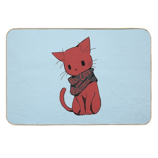 All Cats Are Beautiful - Cute, ACAB, Meme, Punk  Easy Maintenance Bath Mat