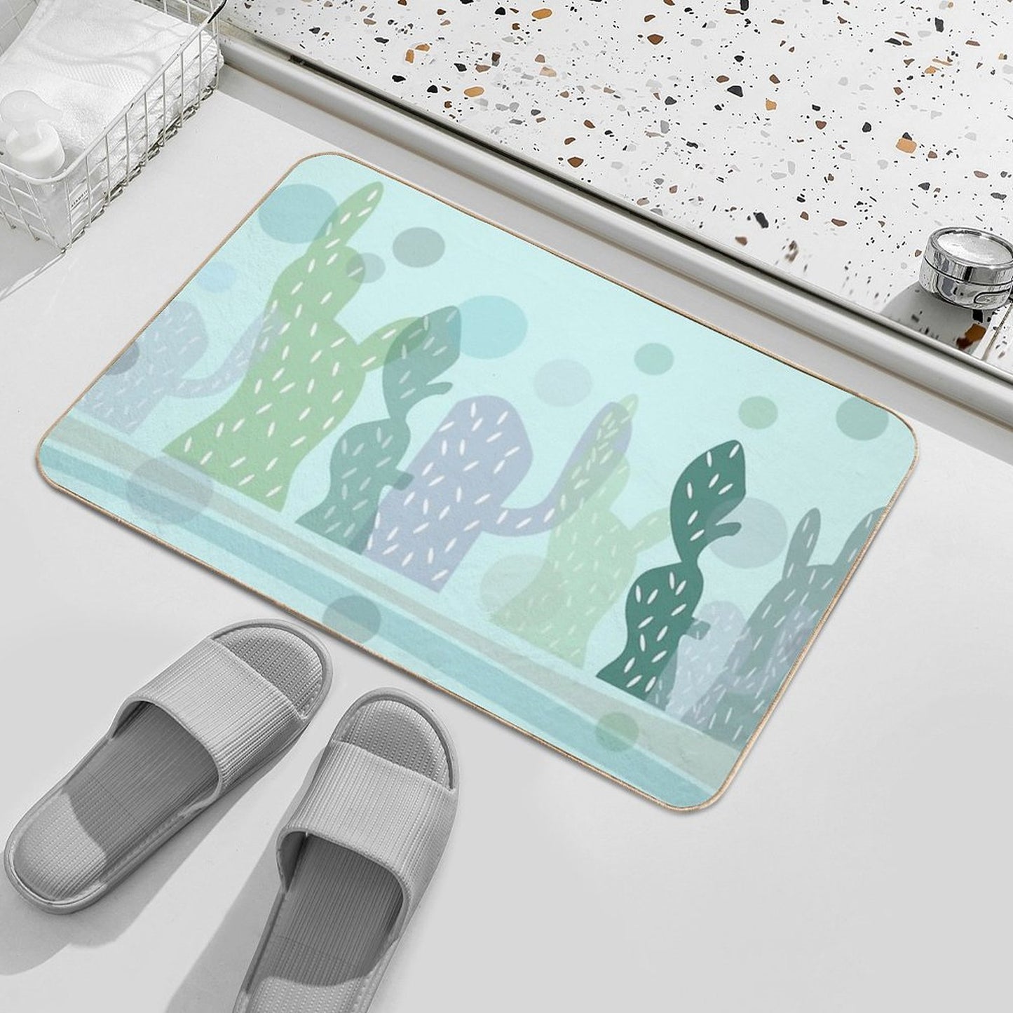Cactus  Dirt-Trapping Bath Mat