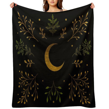Crescent Moon Gold Premium Throw Blanket