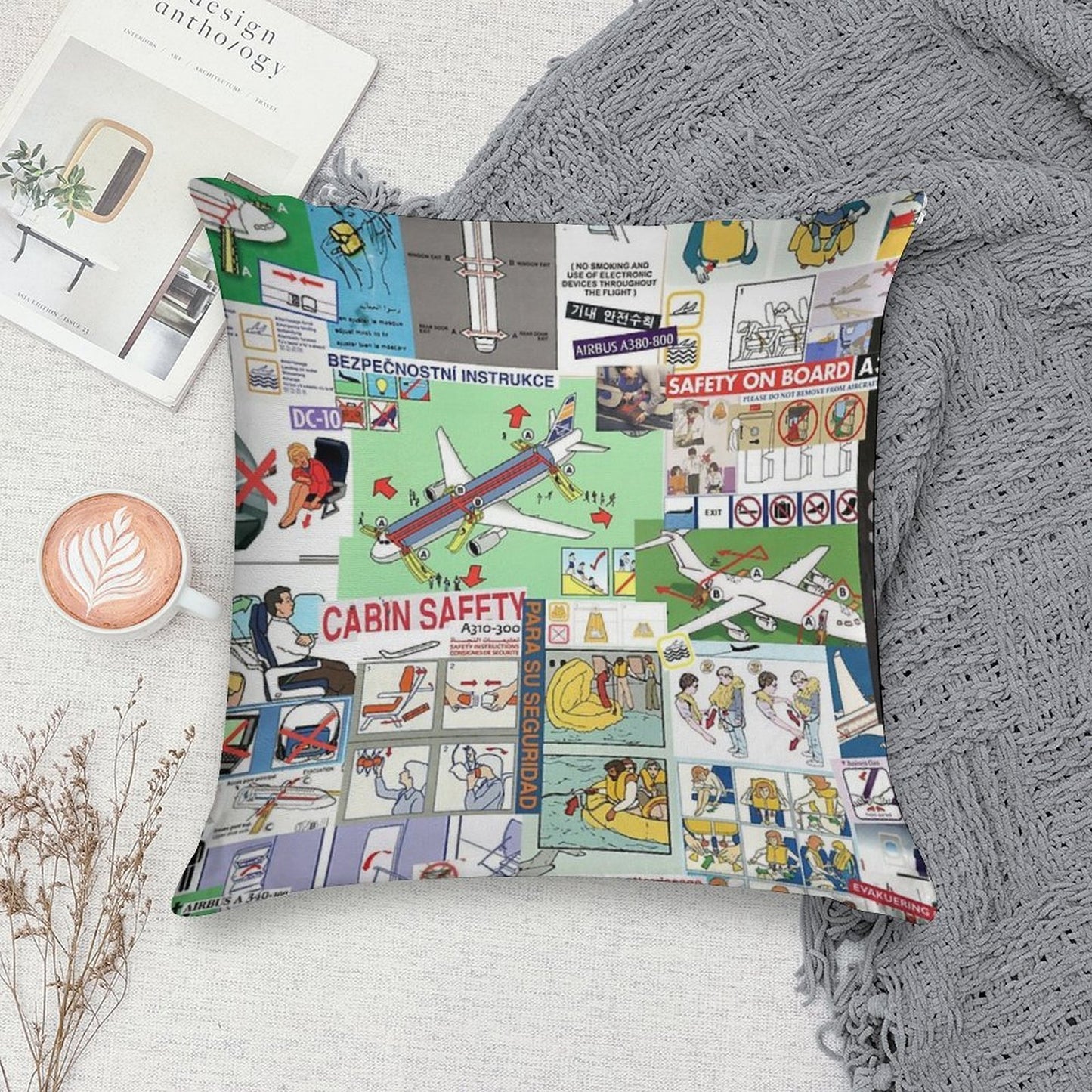 For Your Safety - Collage Soft Gift Ready Throw Pillow