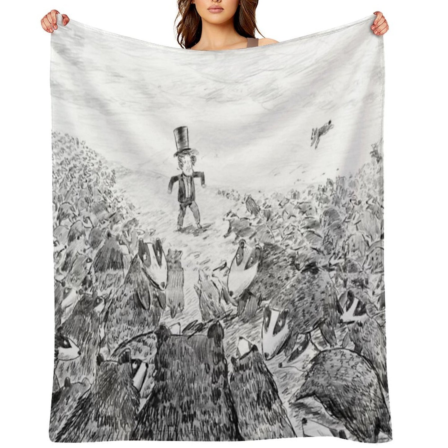 Way Too Many Badgers. Premium Throw Blanket