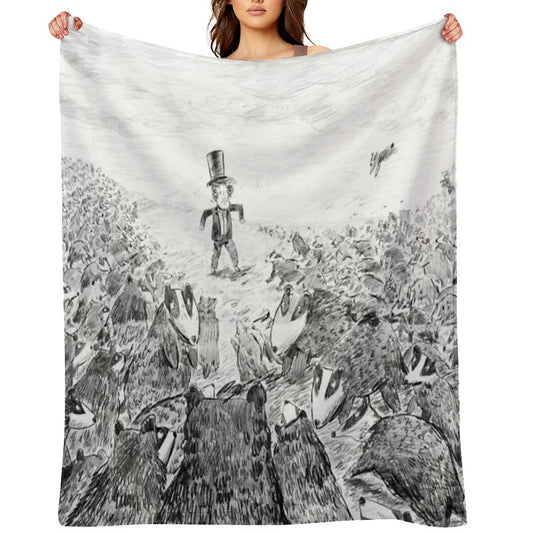 Way Too Many Badgers. Premium Throw Blanket
