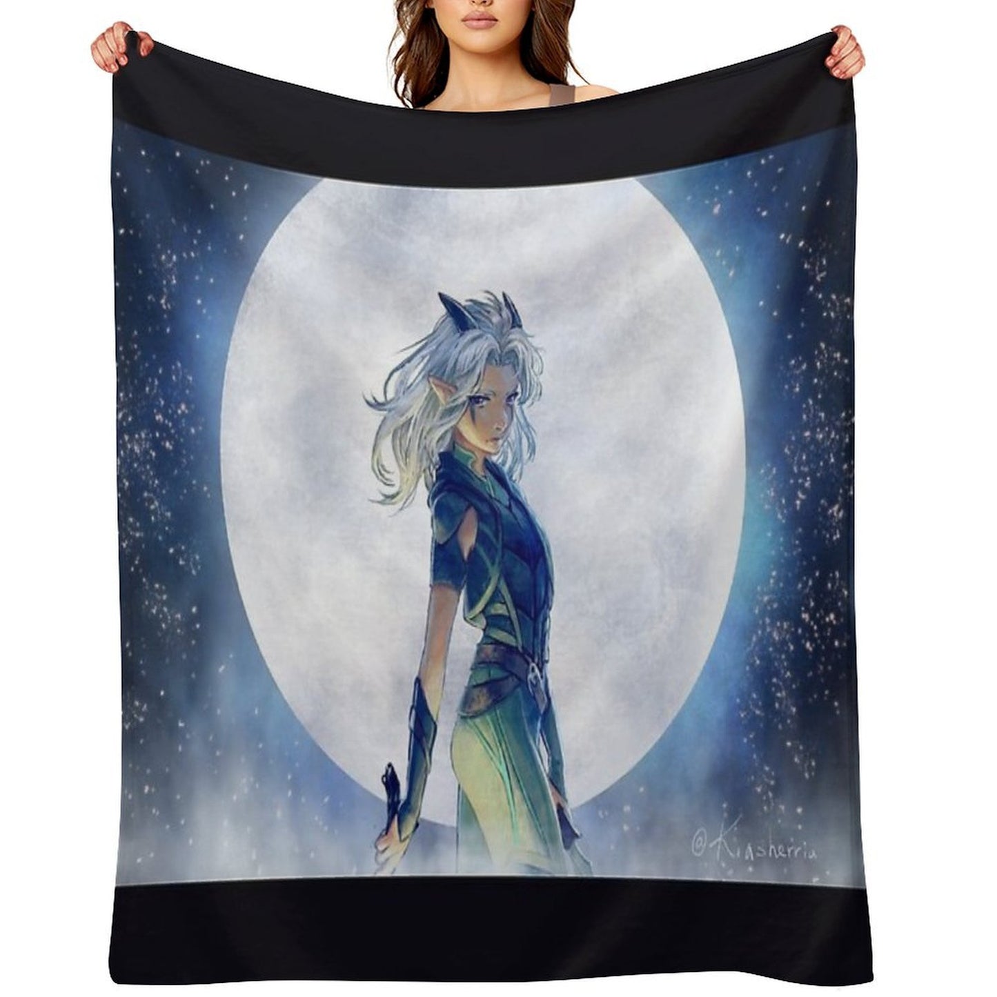 Rayla And Moon Compact Throw Blanket