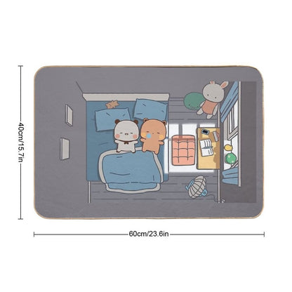 Bubu And Dudu Sleeping Cozy  Cute Bear Couple  Panda Yier  Bubu Brownie Bear  Anti-Trip Bath Mat