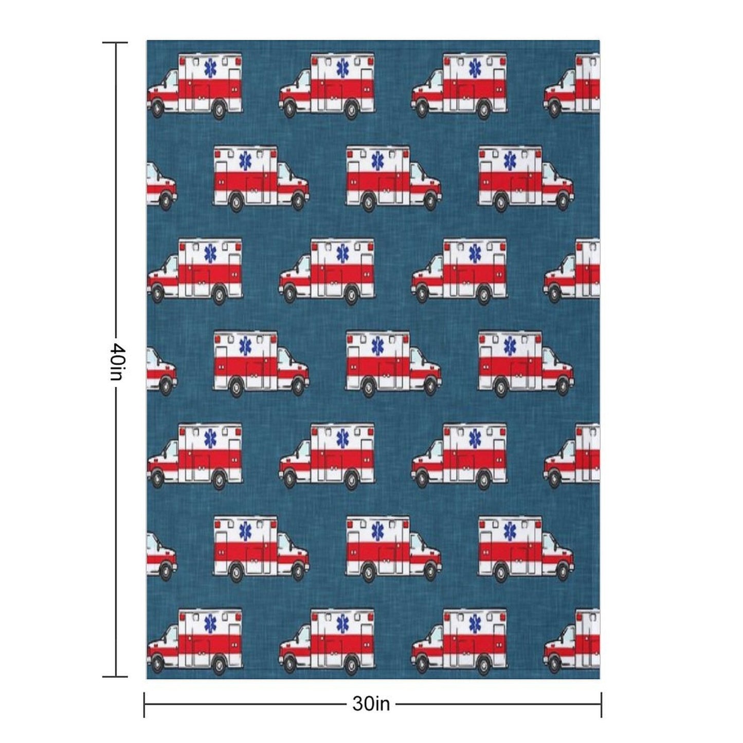 Ambulance on Dark Blue Anti-pilling Throw Blanket