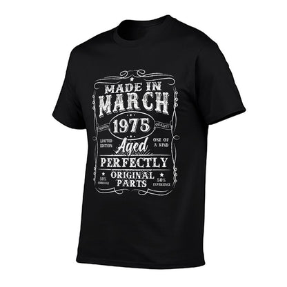 50 Year Old Made In March 1975 Vintage 50th Birthday Men Dad  Quick-drying T-Shirt