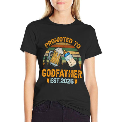 Promoted to Godfather 2025 Funny for New Godfather  Moisture-wicking T-Shirt