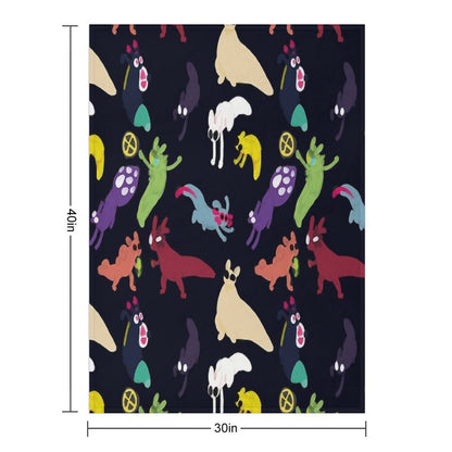 Slugcats Pattern Sustainable Throw Blanket
