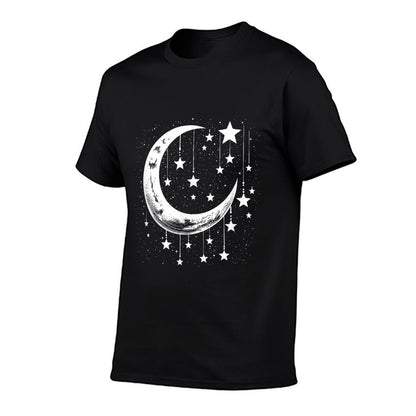 Galaxy Night Sky Moon Lunar Stars Love  Polyester Blend T-Shirt