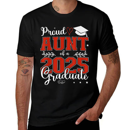 Proud Aunt of A Class of 2025 Graduate for Graduation  Heathered Texture T-Shirt