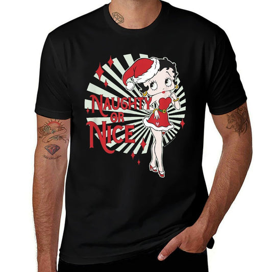 Betty Boop Christmas Naughty Or Nice Santa Betty  Classic T-Shirt