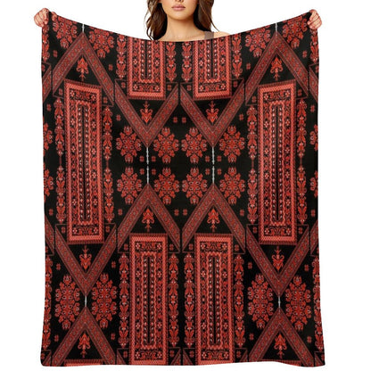 Palestinian Embroidery Boxes Velvety-soft Throw Blanket