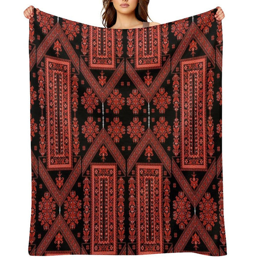 Palestinian Embroidery Boxes Velvety-soft Throw Blanket