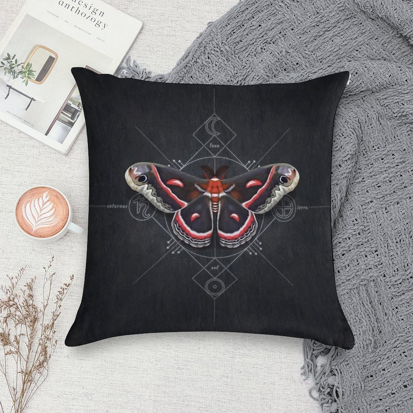 Cecropia Moth Soft Anti-Pilling Throw Pillow
