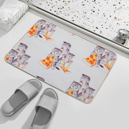 Pizza Kittens  Easy To Clean Bath Mat