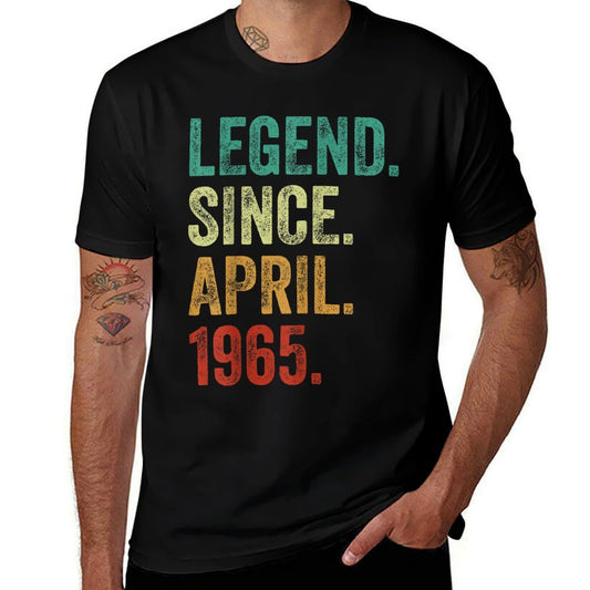 60 Years Old Legend Since April 1965 60th Birthday  Relaxed-fit T-Shirt