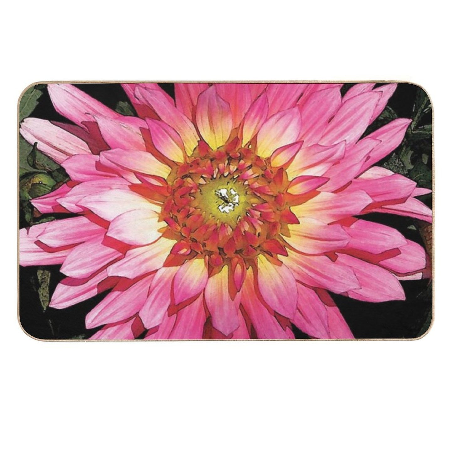 Pretty in Pink Blooming Flower Water Color  Long-Lasting Bath Mat