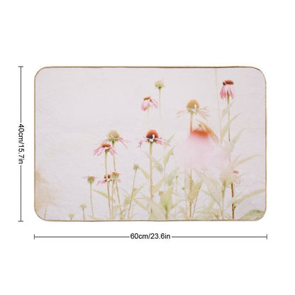 Pink Flowers - Echinacea - Pastel Floral - Wild Flowers  Odorless Bath Mat