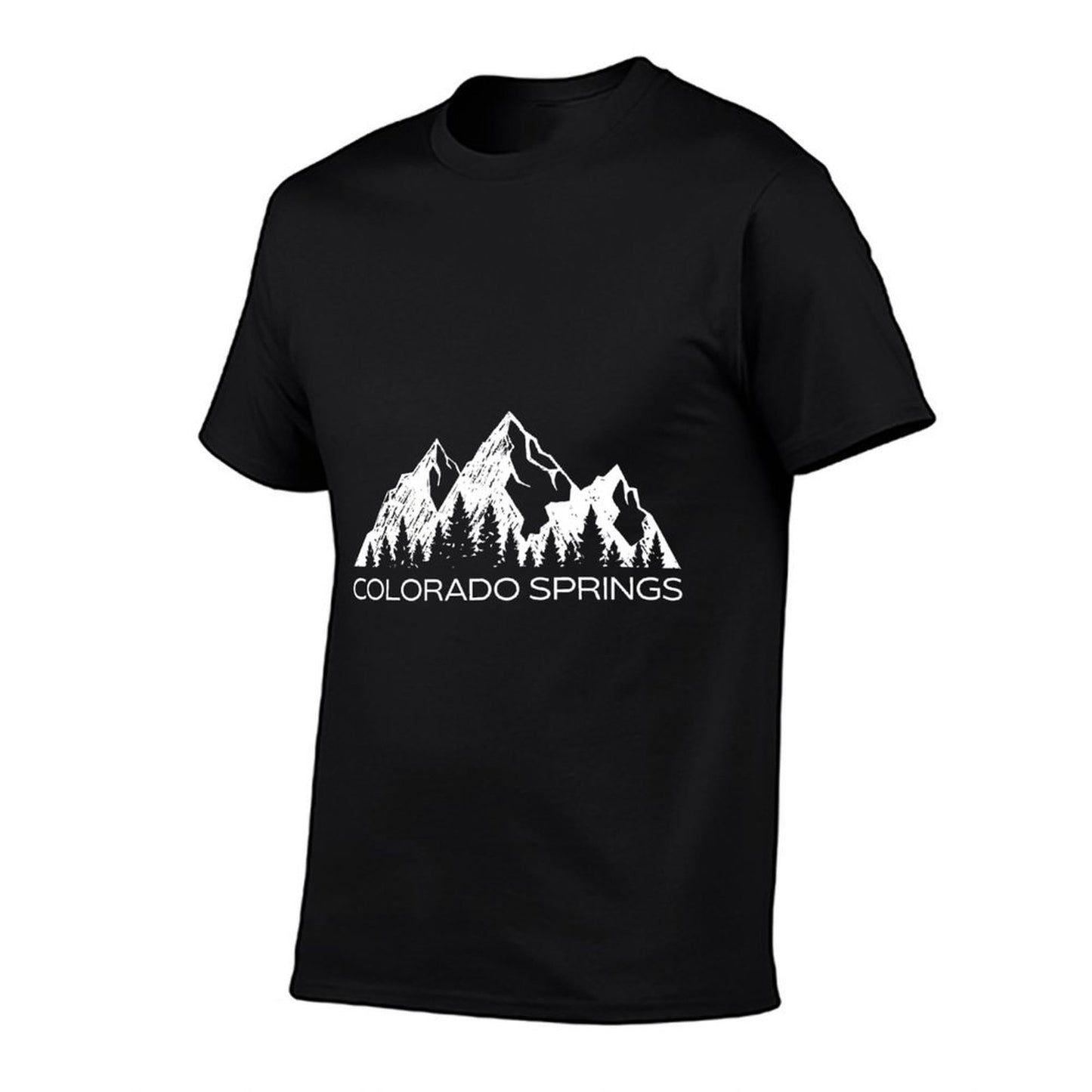 Colorado Springs  Colorado Springs Mountain  Ribbed Collar T-Shirt