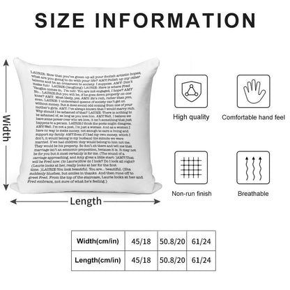Amy March's Economic Proposition Speech Soft Hidden Zipper Throw Pillow