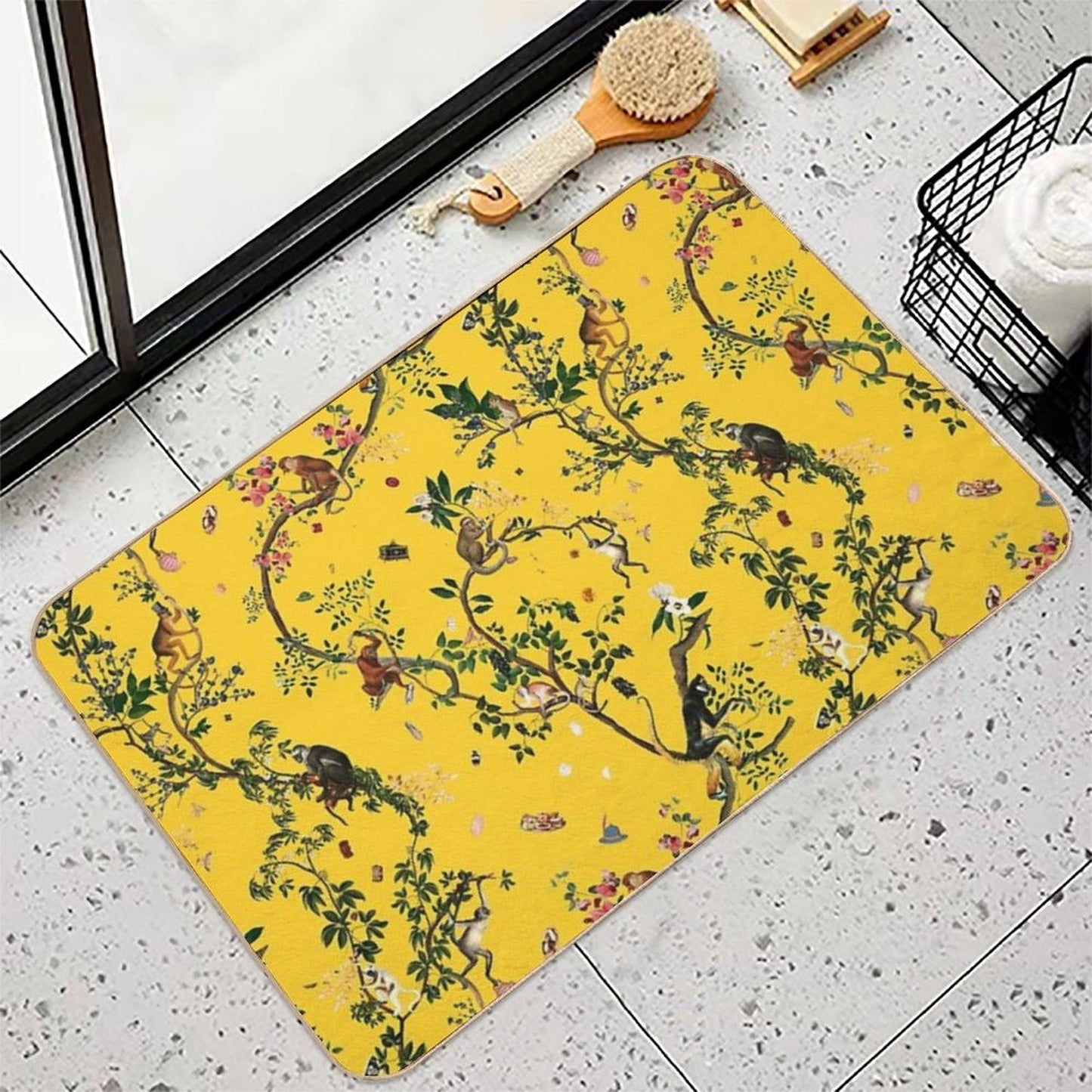 Monkey World Yellow  Eco-Friendly Bath Mat