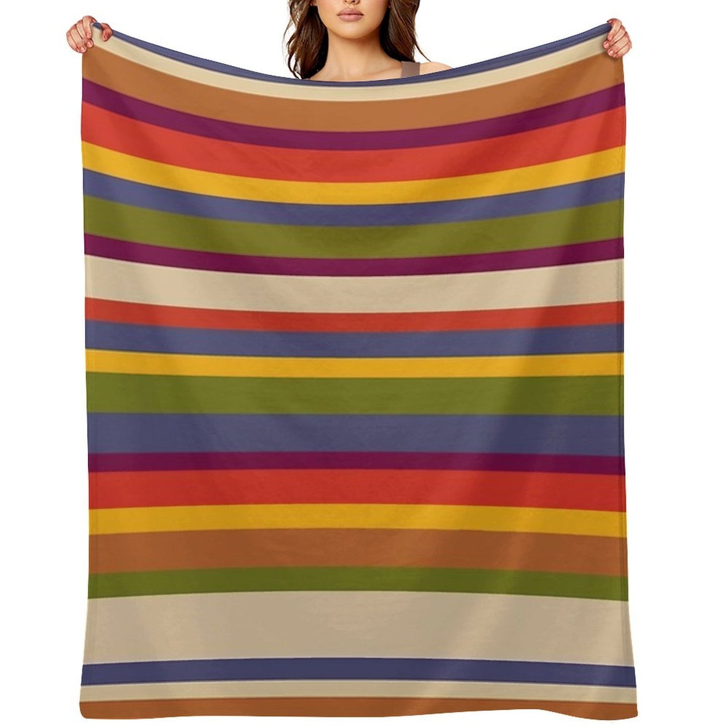 6th Doctor Scarf Pattern Plush Throw Blanket
