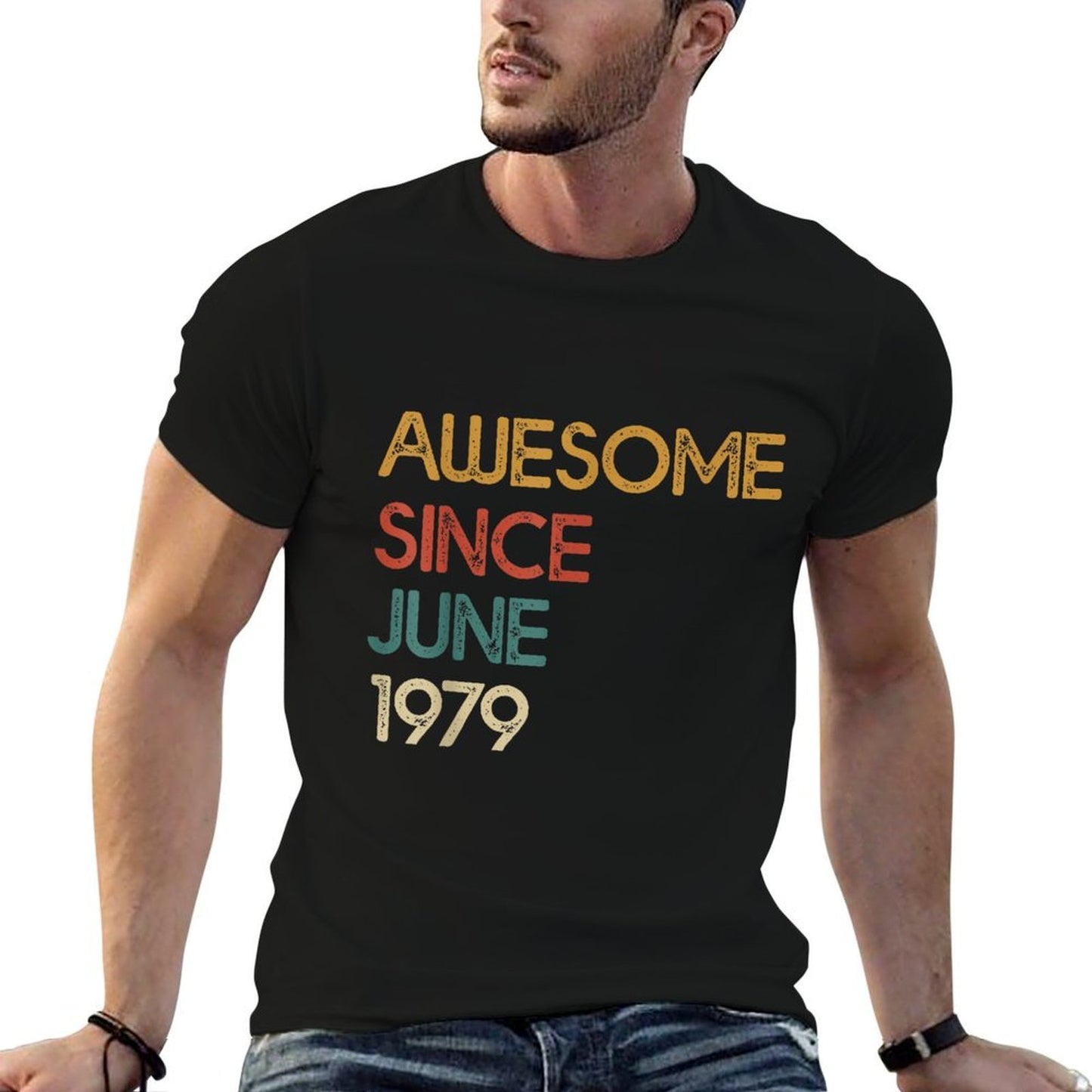 Awesome Since June 1979 - Vintage 40th Birthday Gift  Trendy Pattern T-Shirt