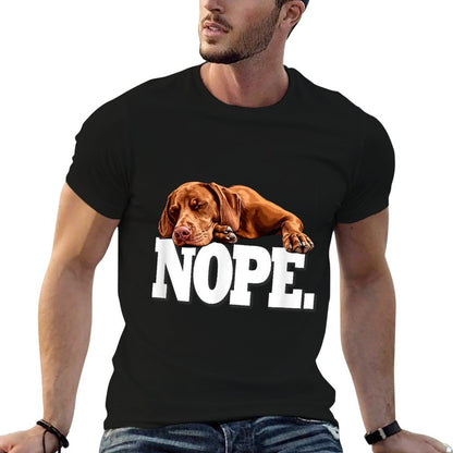 Funny Napping NOPE Vizsla Dog Lover  Rolled Sleeves T-Shirt