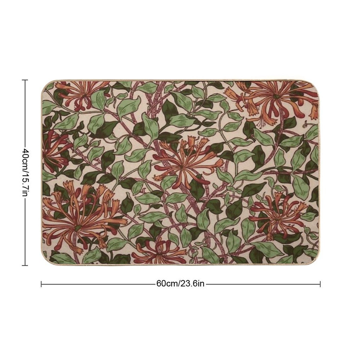 William Morris Floral Design  Absorbent Bath Mat