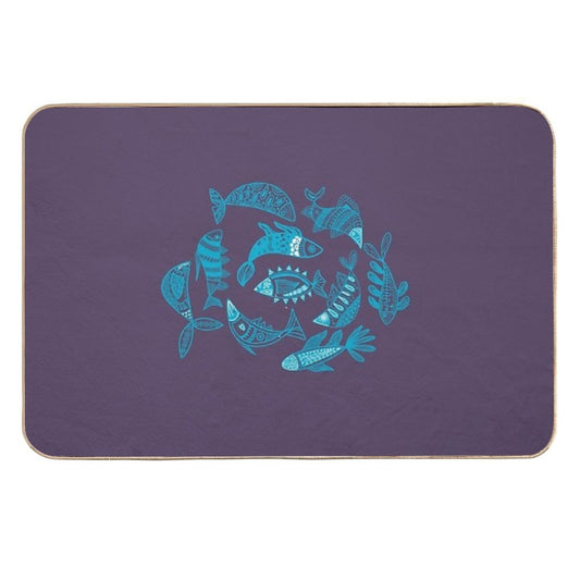 School Fish  Rapid-Drying Bath Mat