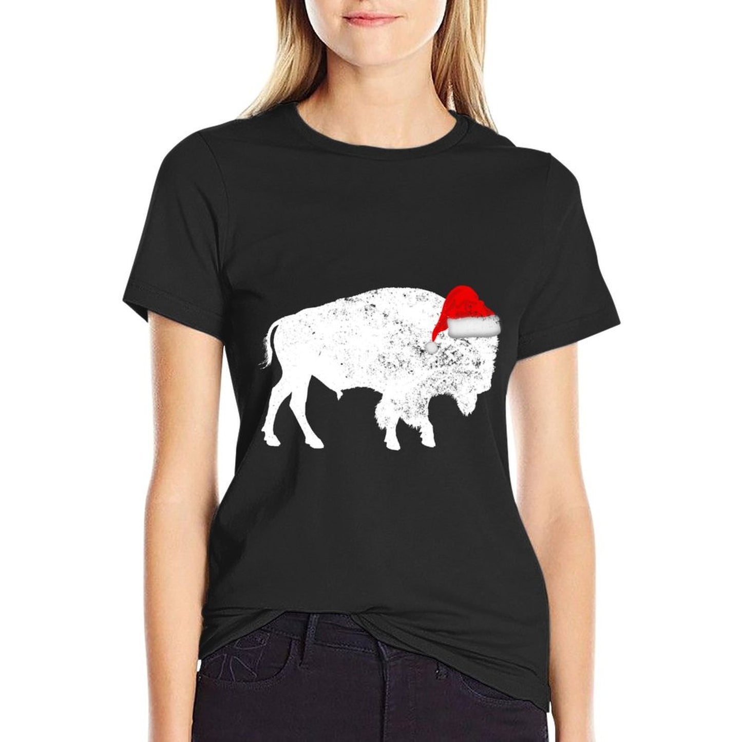 Bison Buffalo Santa Hat - Christmas Pajama  Durable T-Shirt