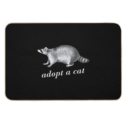 Adopt A Cat Funny Raccoon Wild Animal Design  Anti-Trip Bath Mat