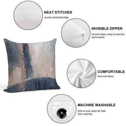 Pink Blue Abstract Soft Warmth Comfort Throw Pillow