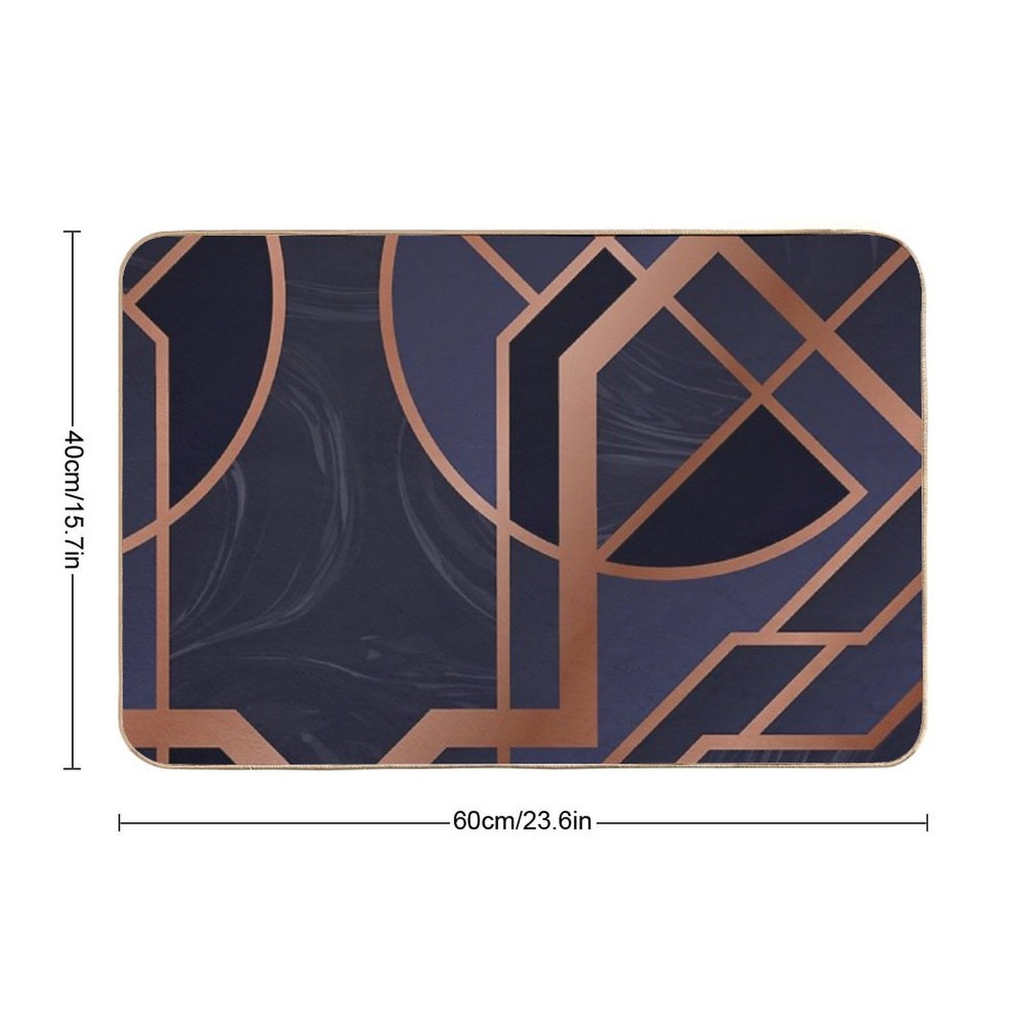 Blue Art Deco  Easy Maintenance Bath Mat